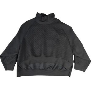 Nike Women Small Yoga Therma-FIT Oversized Fleece Top Black FB5002-010 Size M